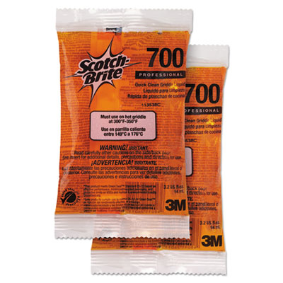 Scotch-Brite PROFESSIONAL Quick Clean Griddle Liquid, 3.2 oz Packet, 40/Carton (29603)