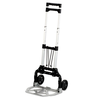 Safco Stow and Go Cart, 110 lb Capacity, 15.25 x 16 x 39, Aluminum (4049)