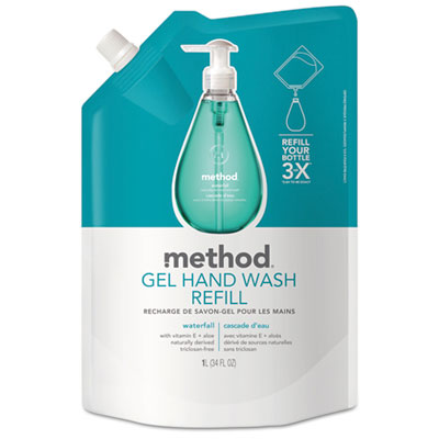 Method Gel Hand Wash Refill, Waterfall, 34 oz Pouch (01181)