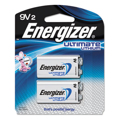Energizer Ultimate Lithium 9V Batteries, 2/Pack (L522BP2)