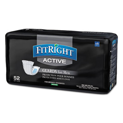 Medline FitRight Active Male Guards, 6 x 11, White, 52/Pack, 4 Pack/Carton (MSCMG02CT)