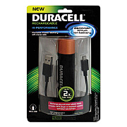 Duracell Portable Power Bank with Micro USB Cable, 2600 mAh, Red (PRO515)