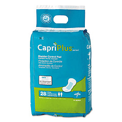 Medline Capri Plus Bladder Control Pads, Regular, 5.5 x 10.5, 28/Pack, 12/Carton (BCPE01CT)