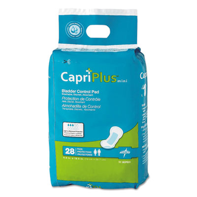 Medline Capri Plus Bladder Control Pads, Regular, 5.5 x 10.5, 28/Pack, 12/Carton (BCPE01CT)