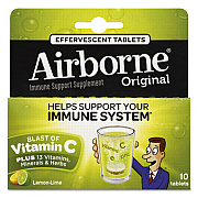 Airborne Immune Support Effervescent Tablet, Lemon/Lime, 10 Count (30006)