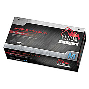 Medline Venom Steel Industrial Nitrile Gloves, Medium, Black, 7 Mil, 100/box (VEN6142)