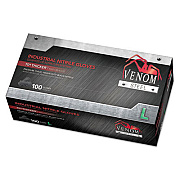 Medline Venom Steel Industrial Nitrile Gloves, Large, Black, 6 Mil, 100/box (VEN6143)