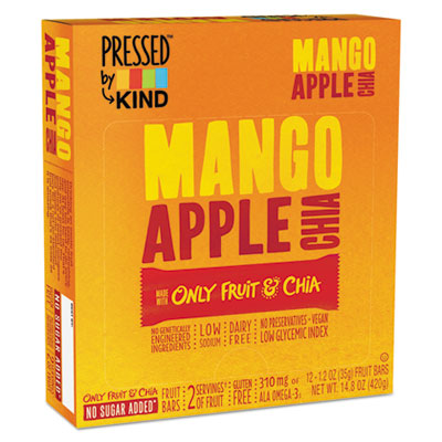 Pressed by KIND Bars, Mango Apple Chia, 1.2 oz Bar, 12/Box (24063)