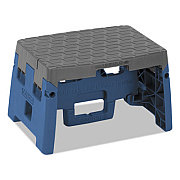 COSCO FOLDING STEP STOOL, 1-STEP, 300 LB CAPACITY, 8.5" WORKING HEIGHT, BLUE/GRAY (11903BGR1E)