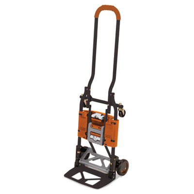 COSCO 2-in-1 Multi-Position Hand Truck and Cart, 16.63 x 12.75 x 49.25, Gray/Orange (12222BGO1E)