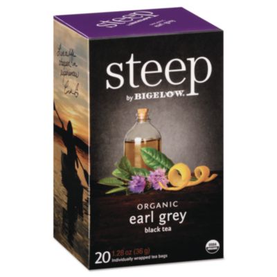 Bigelow steep Tea, Earl Grey, 1.28 oz Tea Bag, 20/Box (17700)