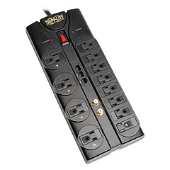 Tripp Lite Protect It! Surge Protector, 12 Outlets, 8 ft Cord, 2880 Joules, Black (TLP1208SAT)
