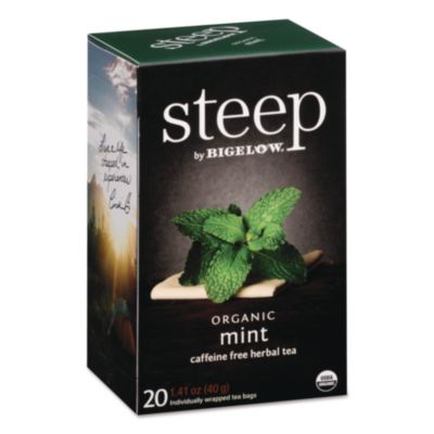 Bigelow steep Tea, Mint, 1.41 oz Tea Bag, 20/Box (17709)
