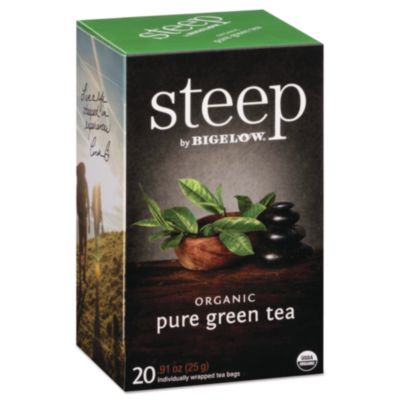 Bigelow steep Tea, Pure Green, 0.91 oz Tea Bag, 20/Box (17703)