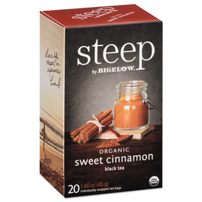 Bigelow steep Tea, Sweet Cinnamon Black Tea, 1.6 oz Tea Bag, 20/Box (17712)
