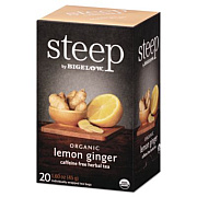 Bigelow steep Tea, Lemon Ginger, 1.6 oz Tea Bag, 20/Box (17704)