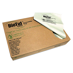 Heritage Biotuf Compostable Can Liners, 32 gal, 0.88 mil, 34" x 48", Green, 125/Carton (Y6848EER01)