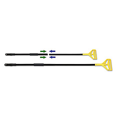 Boardwalk Two-Piece Metal Handle with Plastic Quick Change Head, 62" Handle, Black/Yellow (BWKFF620)