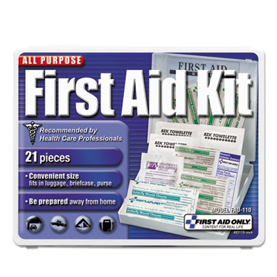 First Aid Only All-Purpose First Aid Kit, 21 Pieces, Plastic Case (110)