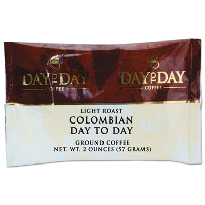 Day to Day Coffee 100% Pure Coffee, Colombian, 2 Oz Pack, 42/carton (21001)