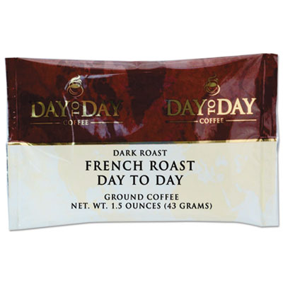 Day to Day Coffee 100% Pure Coffee, French Roast, 1.5 oz Pack, 42/Carton (22005)