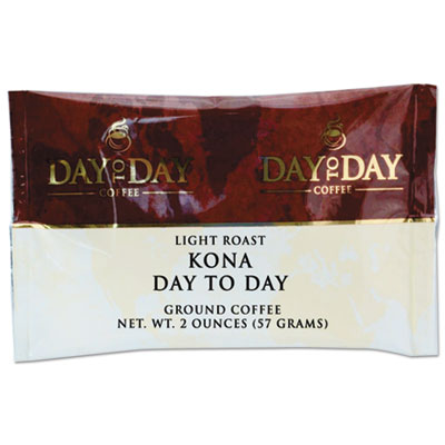 Day to Day Coffee 100% Pure Coffee, Kona Blend, 2 oz Pack, 42/Carton (22003)