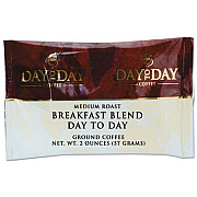 Day to Day Coffee 100% Pure Coffee, Breakfast Blend, 2 oz Pack, 42/Carton (22002)