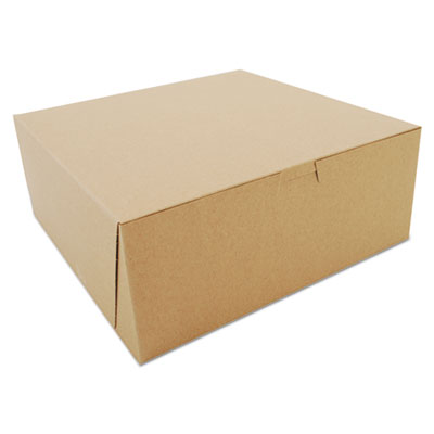 SCT Kraft One-Piece Non-Window Bakery Boxes, 10 x 10 x 4, Brown, Paper, 100/Bundle (0973K)