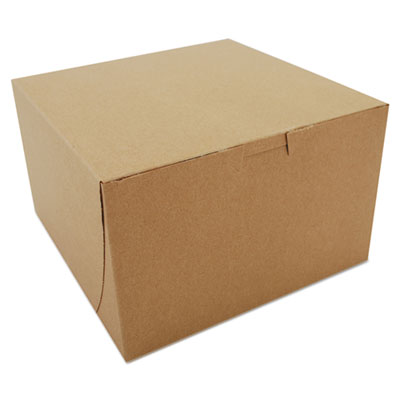 SCT Kraft One-Piece Non-Window Bakery Boxes, 8 x 8 x 5, Brown, Paper, 100/Bundle (09455K)