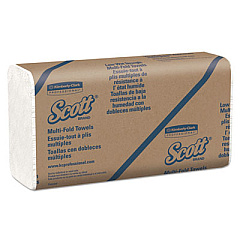 Scott Essential Low Wet Strength Multi-Fold Towels, 9.2 x 9.4, White, 250/Pack, 16 Packs/Carton (01860)