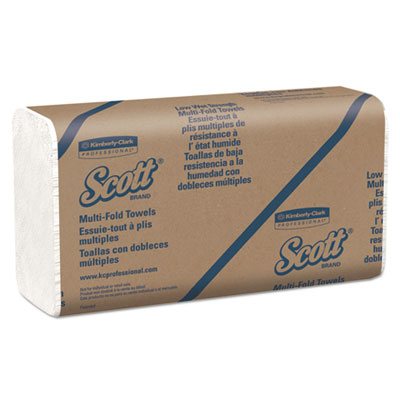 Scott Essential Low Wet Strength Multi-Fold Towels, 9.2 x 9.4, White, 250/Pack, 16 Packs/Carton (01860)