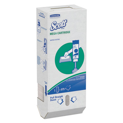 Scott MegaCartridge Napkins, 1-Ply, 8.4 x 6.5, White, 875/Pack, 6 Packs/Carton (98908)
