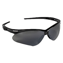 KleenGuard V30 Nemesis Safety Glasses, Black Half Frame, Mirrored Smoke Dual Lens (25688)