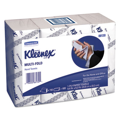 Kleenex Multi-Fold Paper Towels,(4) 4pk Bundles, 9 1/5x9 2/5, White, 150/pack, 16/carton (88130CT)