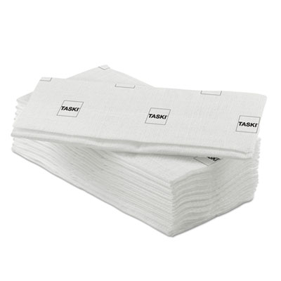 Diversey Taskisum Disposable Microfiber Mop, 17.7 x 4.9 White Microfiber Head, 25/Pack (D7523512)
