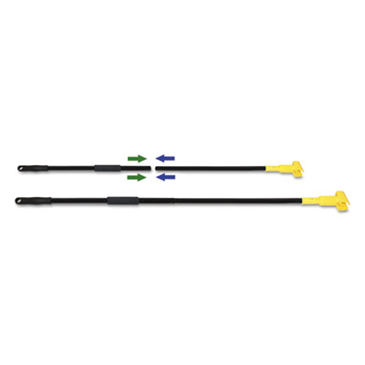 Boardwalk Two-Piece Metal Handle with Plastic Jaw Head, 1.5" dia x 59", Black/Yellow (FF610)