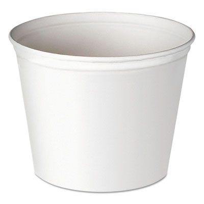 Dart Double Wrapped Paper Bucket, Unwaxed, 83oz, White, 100/Carton (5T1UU)