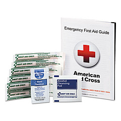 First Aid Only First Aid Guide w/Supplies, 9 Pieces (FAE6017)