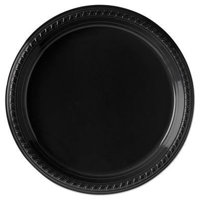 Dart Party Plastic Plates, 10.25 dia", Black, 500/Carton (PS15E0099)