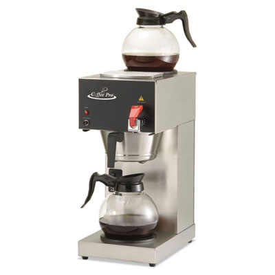 Coffee Pro Two-Burner Institutional Coffee Maker, 12-Cup, 9 x 16.5 x 19, Stainless Steel (CPDC128AF)