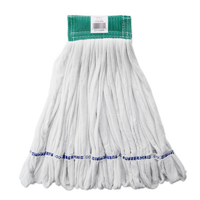 Rubbermaid Commercial Rough Floor Mop Head, Medium, Cotton/Synthetic, White, 12/Carton (T255)