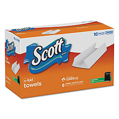 Scott C-FOLD TOWELS, ABSORBENCY POCKETS,WHITE,10 1/8X13 1/4,150/PK ,16 PK/CT (45786)