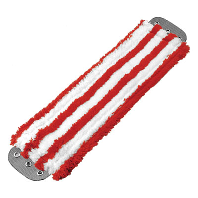 Unger Microfiber Mop Head, 16 x 5, Medium-Duty 7mm Pile, Red/White (MD40R)