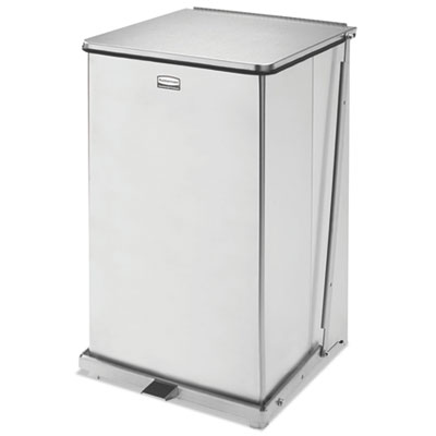 Rubbermaid Commercial Defenders Heavy-Duty Steel Step Can, 25 gal, Stainless Steel, Stainless Steel (ST40SSPL)