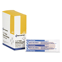 First Aid Only Fabric Bandages, 1 x 3, 50/Box (G121)