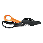 Fiskars Cuts+More Scissors, 9" Long, 3.5" Cut Length, Black/Orange Offset Handle (01005692)