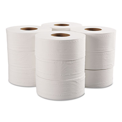 GEN Jumbo Bathroom Tissue, Septic Safe, 2-Ply, White, 650 ft, 12 Roll/Carton (GEN29B)