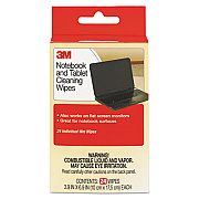 3M Notebook Screen Cleaning Wet Wipes, Cloth, 7 x 4, White, 24/Pack (CL630)