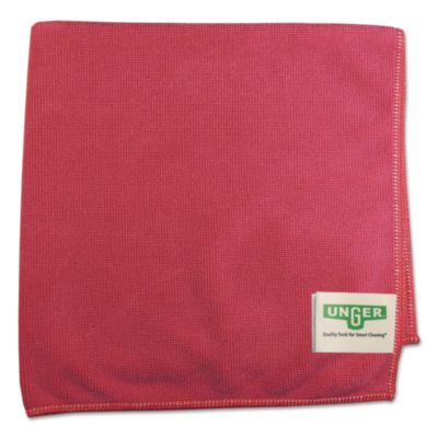 Unger SmartColor MicroWipes 4000, Heavy-Duty, 16 x 15, Red, 10/Pack (MF40R)