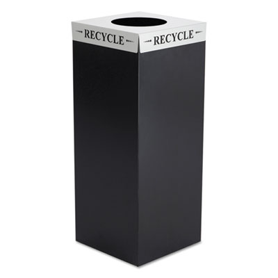 Safco Square-Fecta Lid, Recycle, 15.5w x 15.5d x 3h, Silver (2990RE)